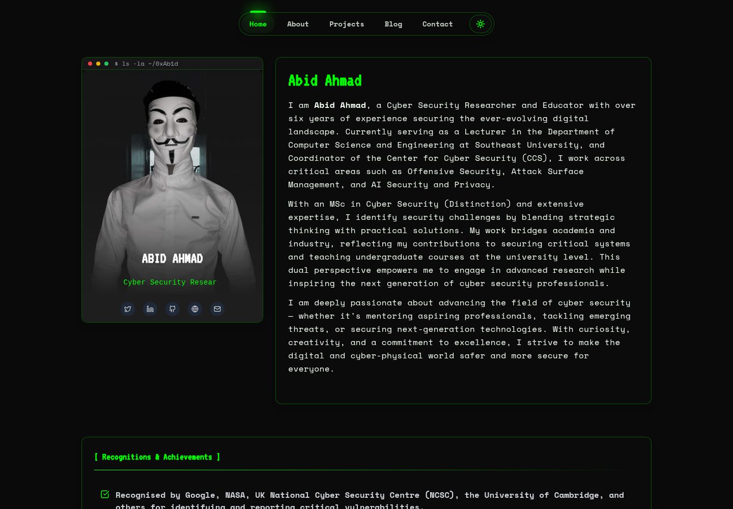 HackFolio 网站模板截图