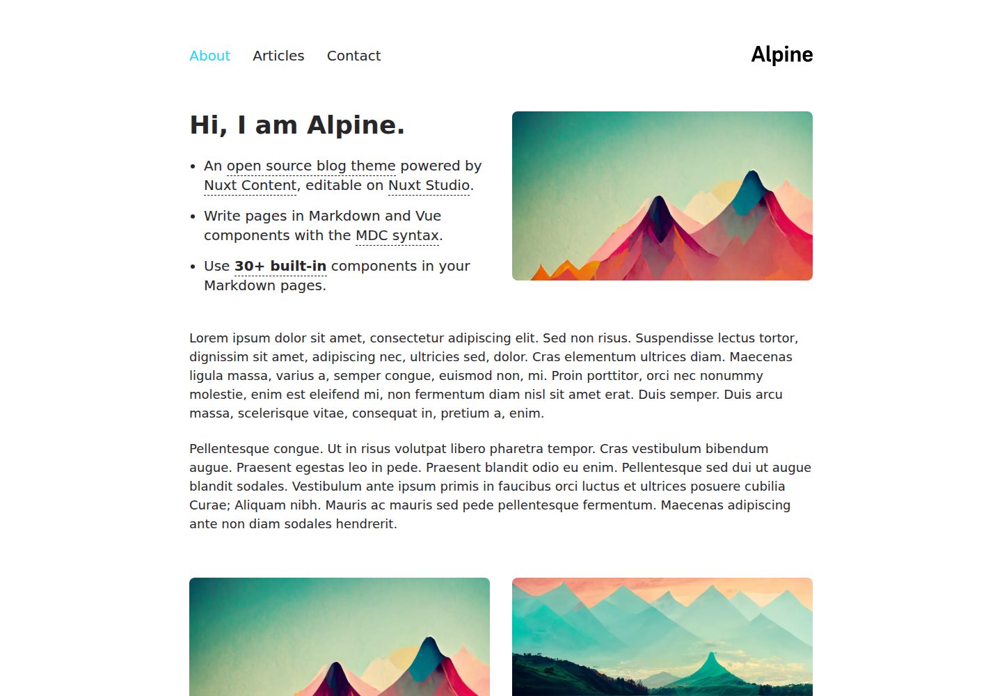 alpine-theme 网站模板截图