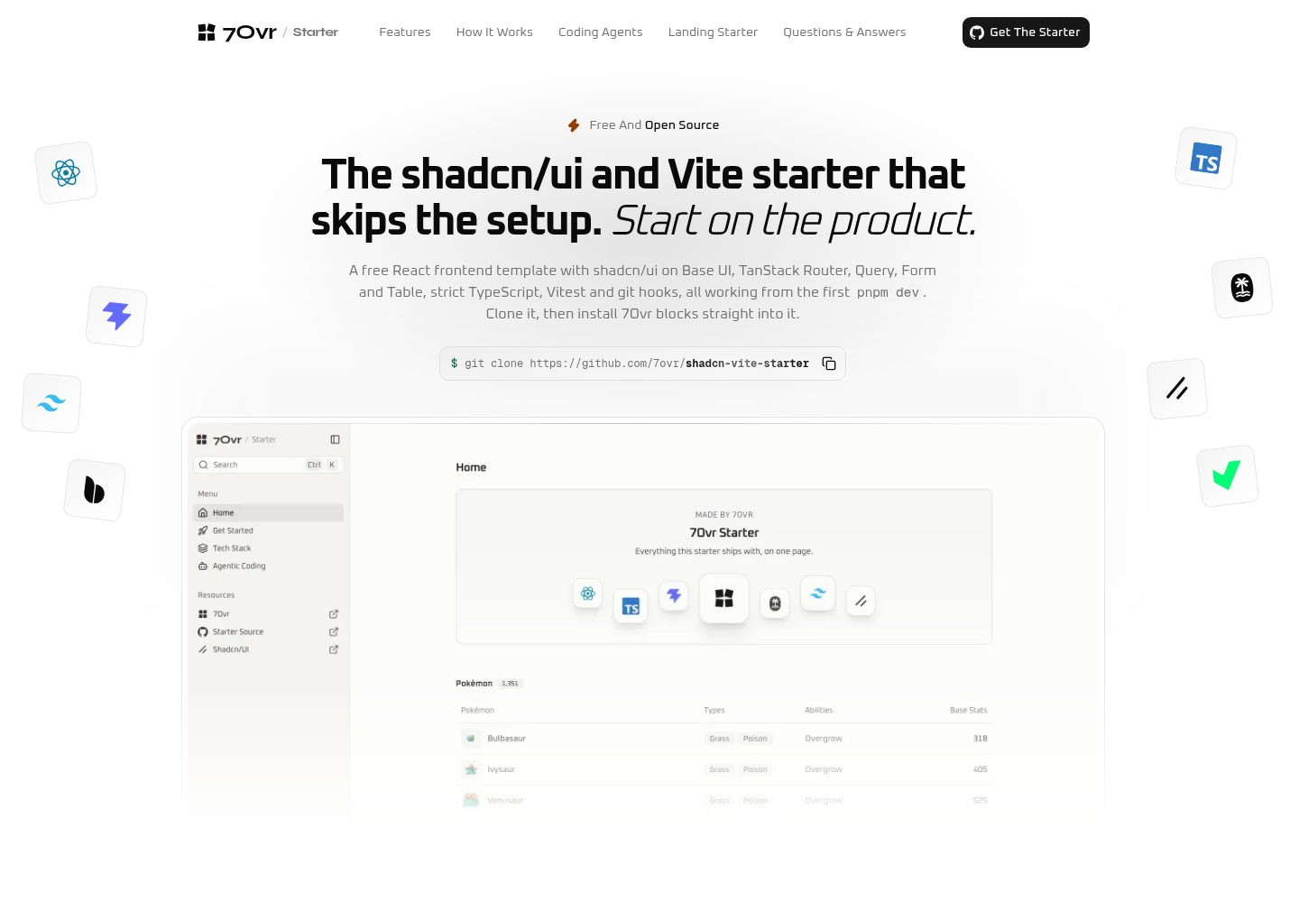 shadcn-vite-starter 网站模板截图