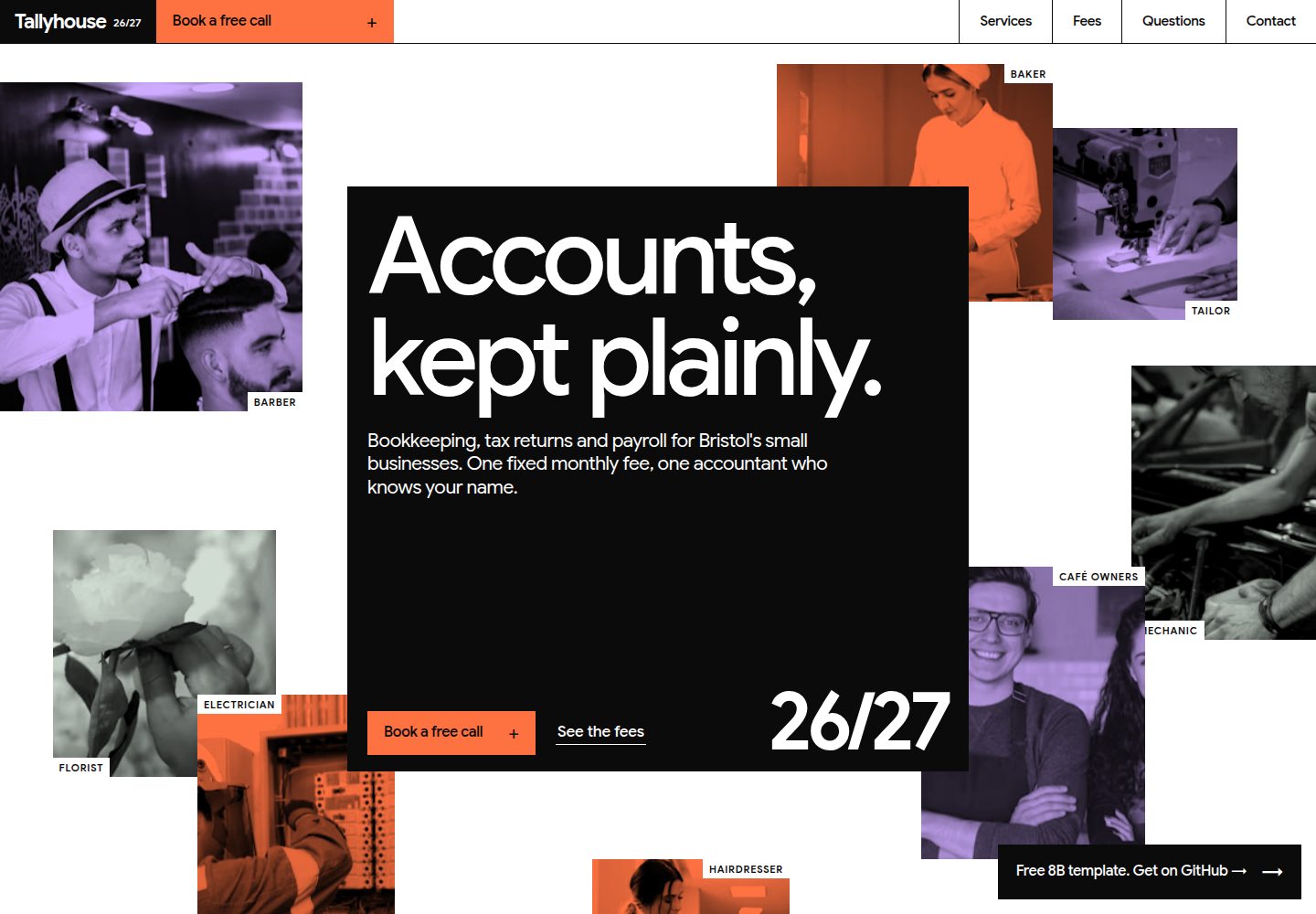 accountant-website-template · Desktop homepage