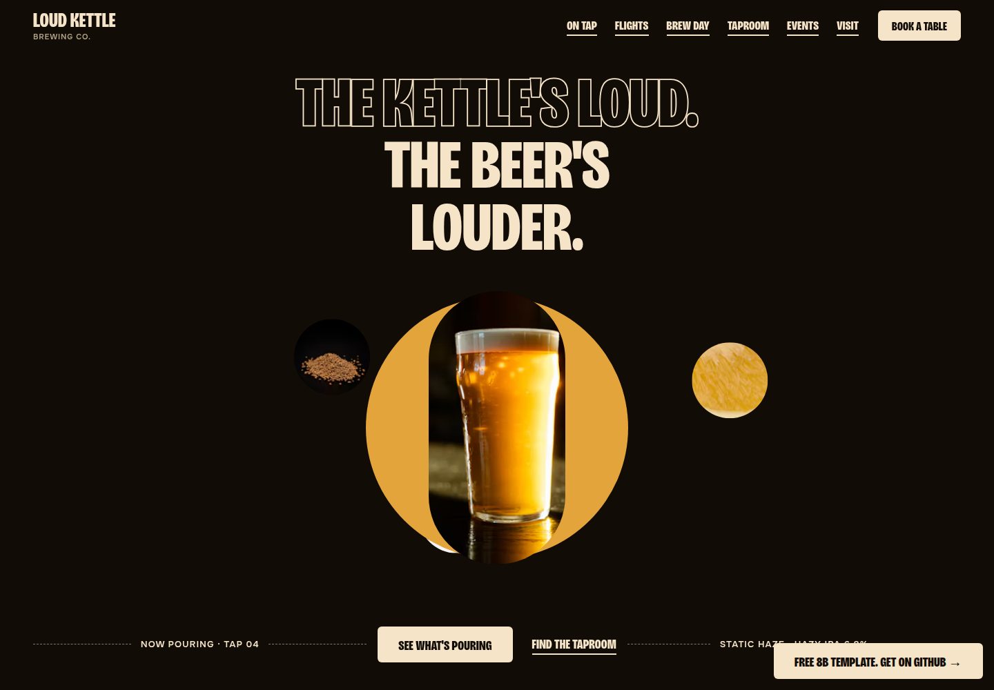 brewery-website-template · Desktop homepage