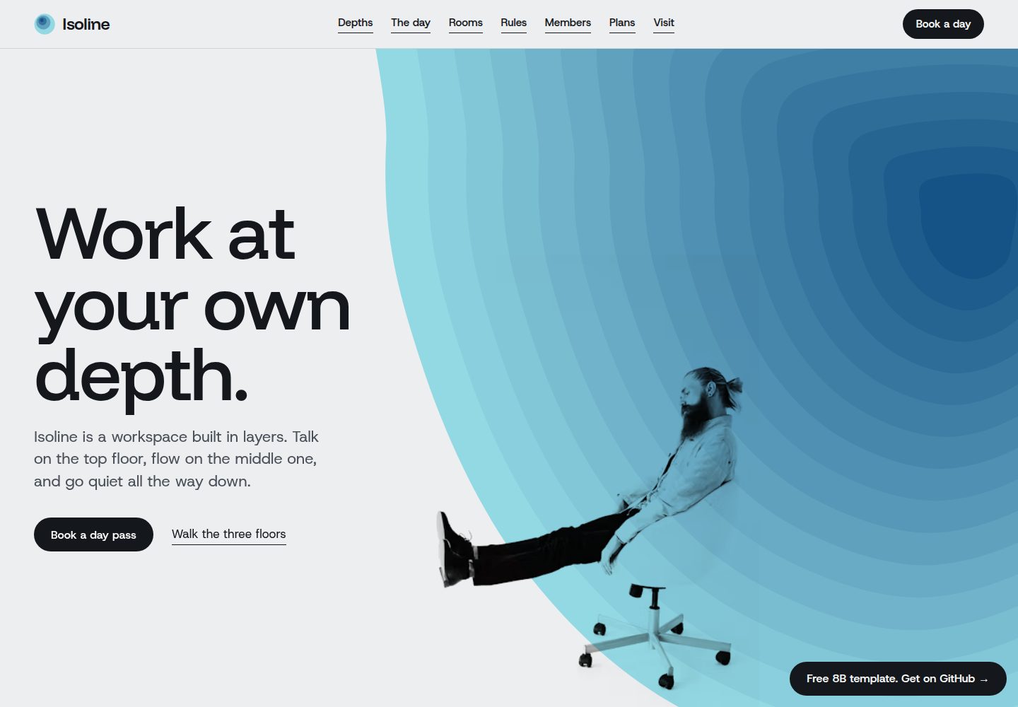 coworking-website-template · Desktop homepage