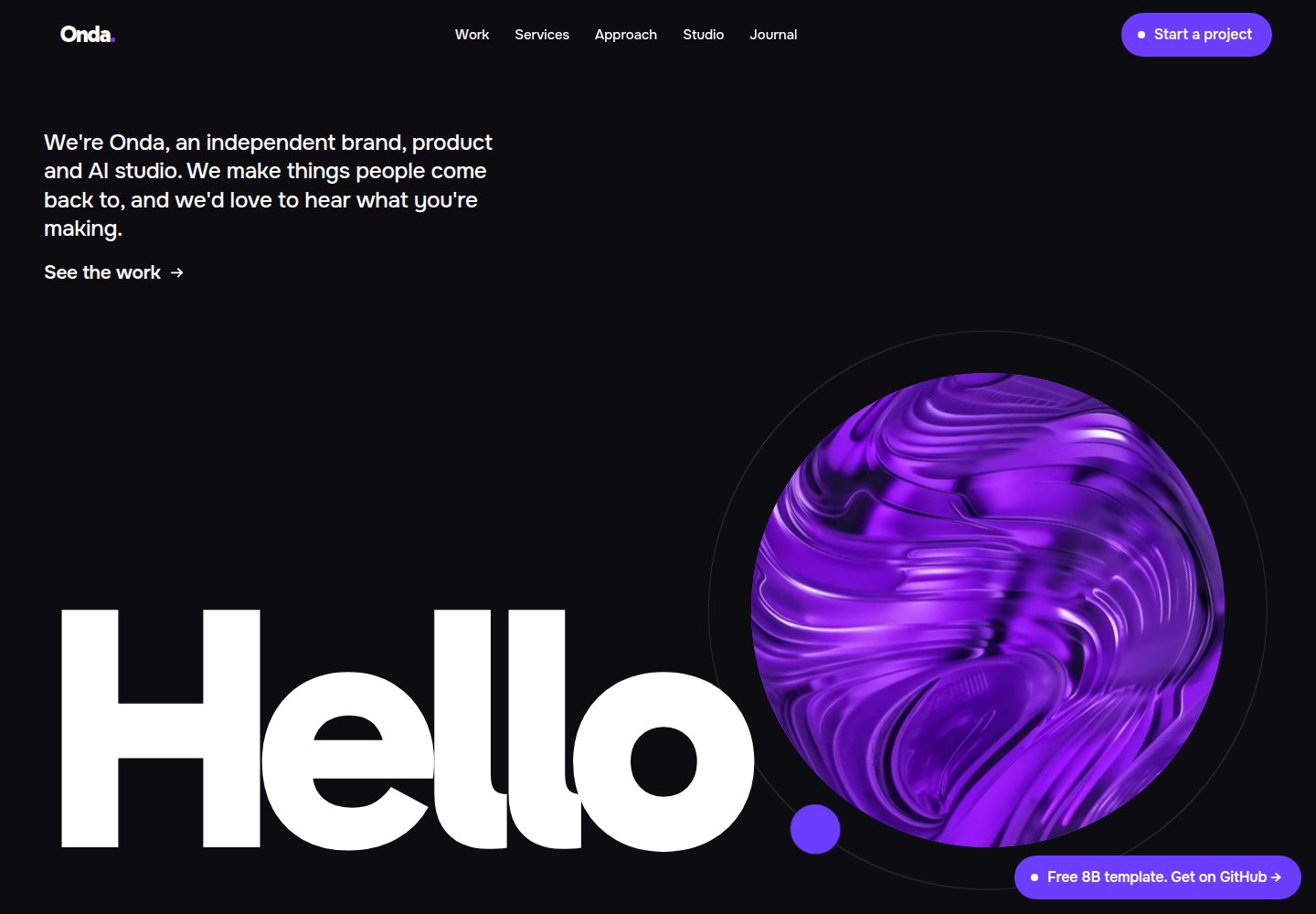 design-studio-website-template · Desktop homepage