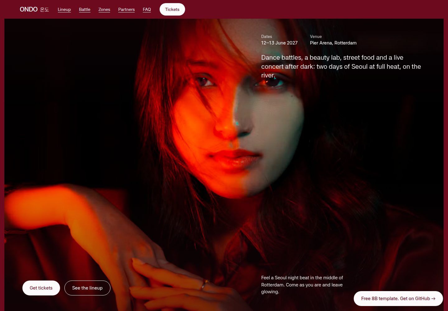 event-website-template · Desktop homepage