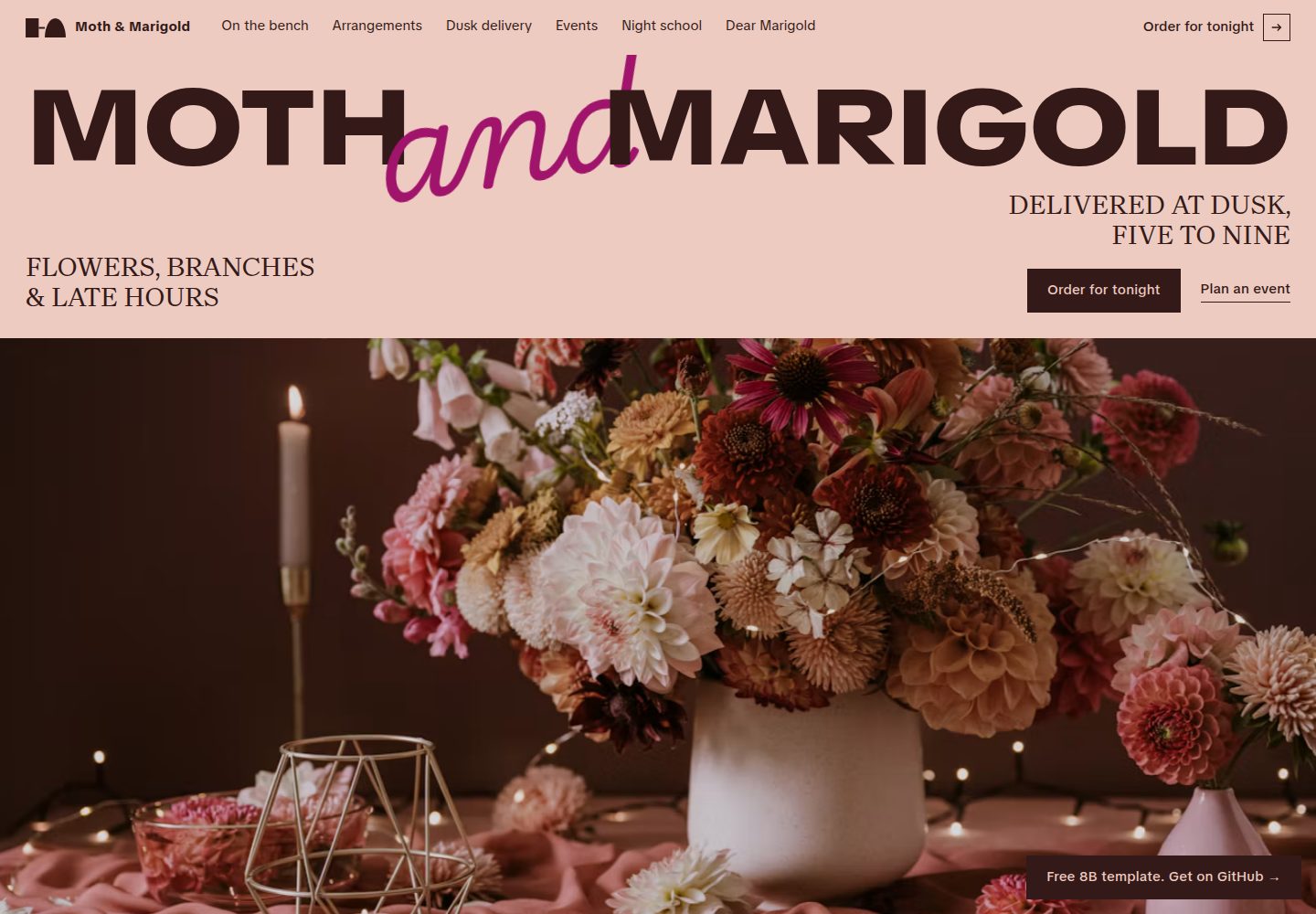 florist-website-template · Desktop homepage