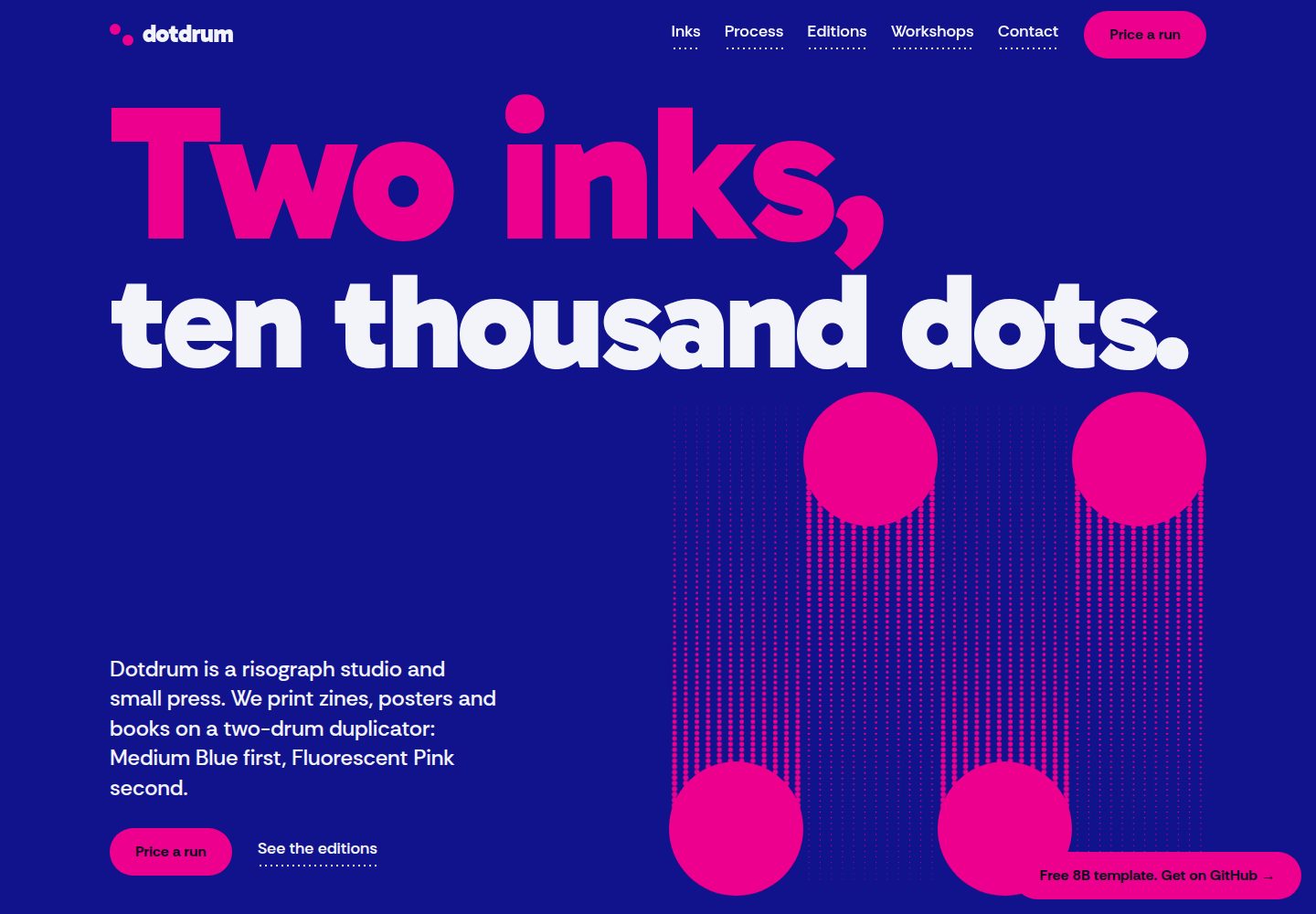 print-studio-website-template · Desktop homepage