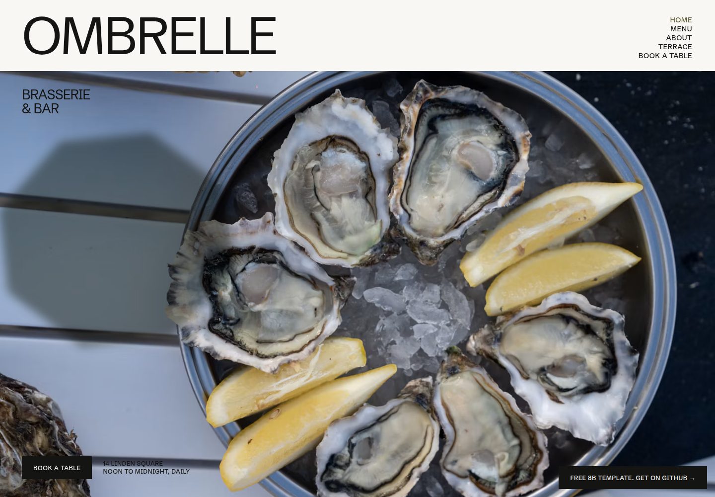 restaurant-website-template · Desktop homepage