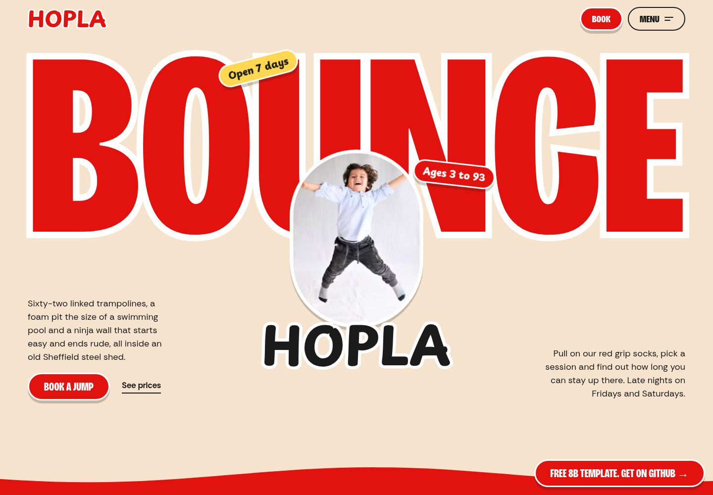 trampoline-park-website-template · 桌面端首页