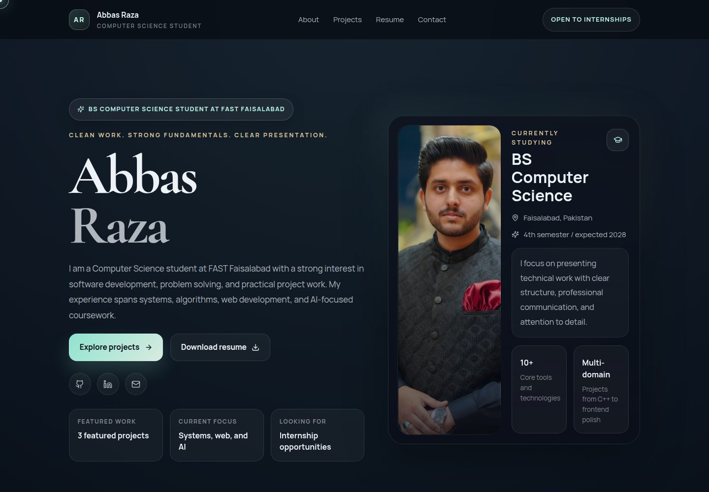 MY_PORTFOLIO_WEBSITE · Desktop homepage