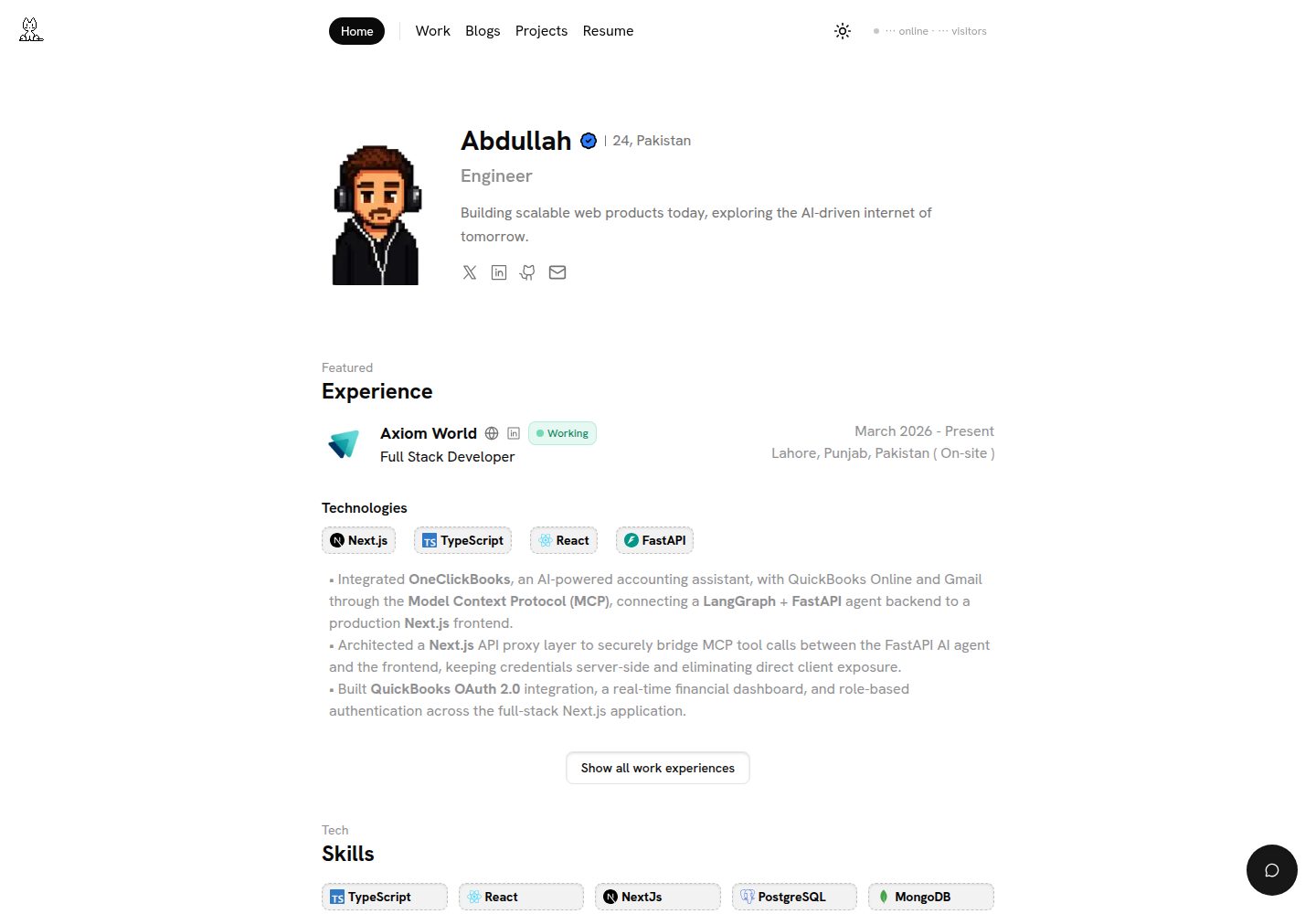 portfolio 网站模板截图