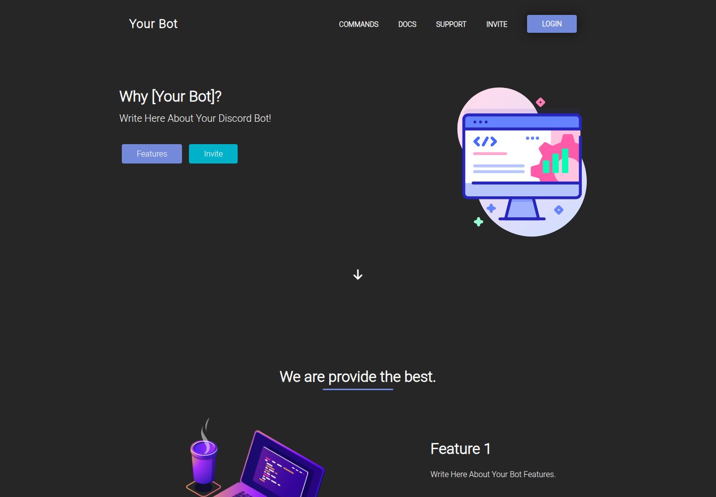 Discord-Bot-Website 网站模板截图
