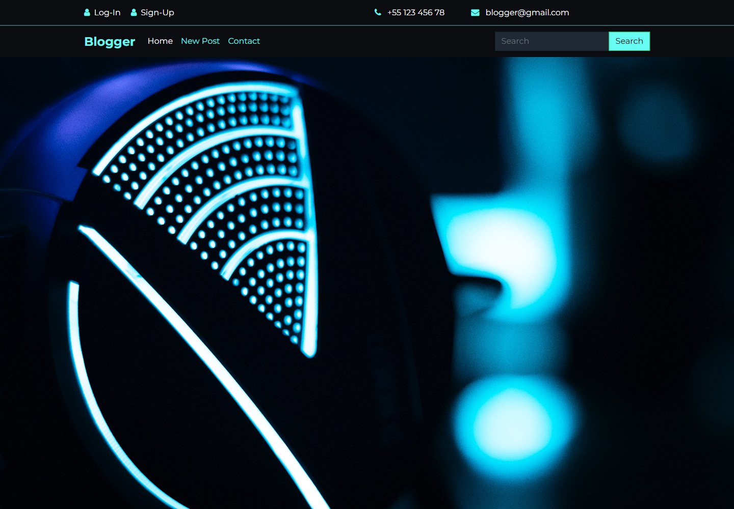 Blog · Desktop homepage