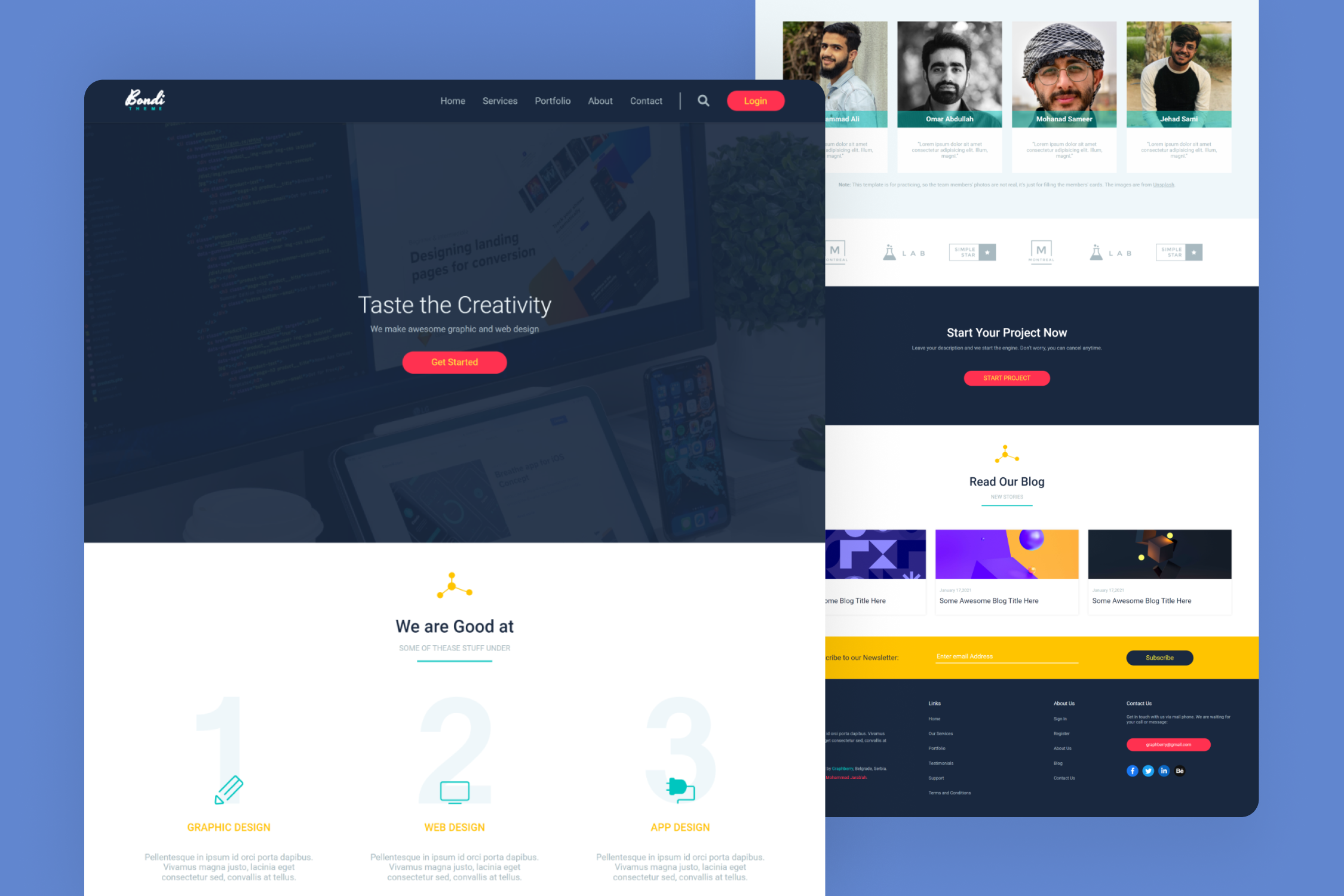 bondi-theme-agency-website 网站模板截图