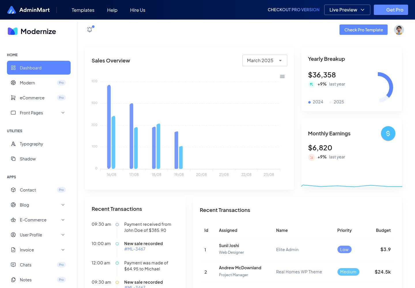 Modernize-nuxtjs-free 网站模板截图