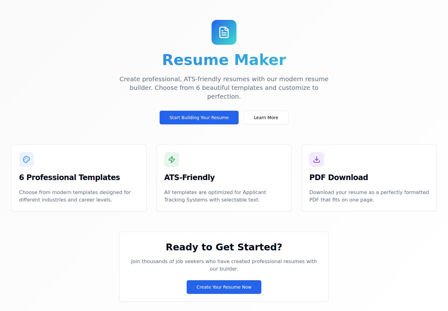 Resumify 网站模板截图