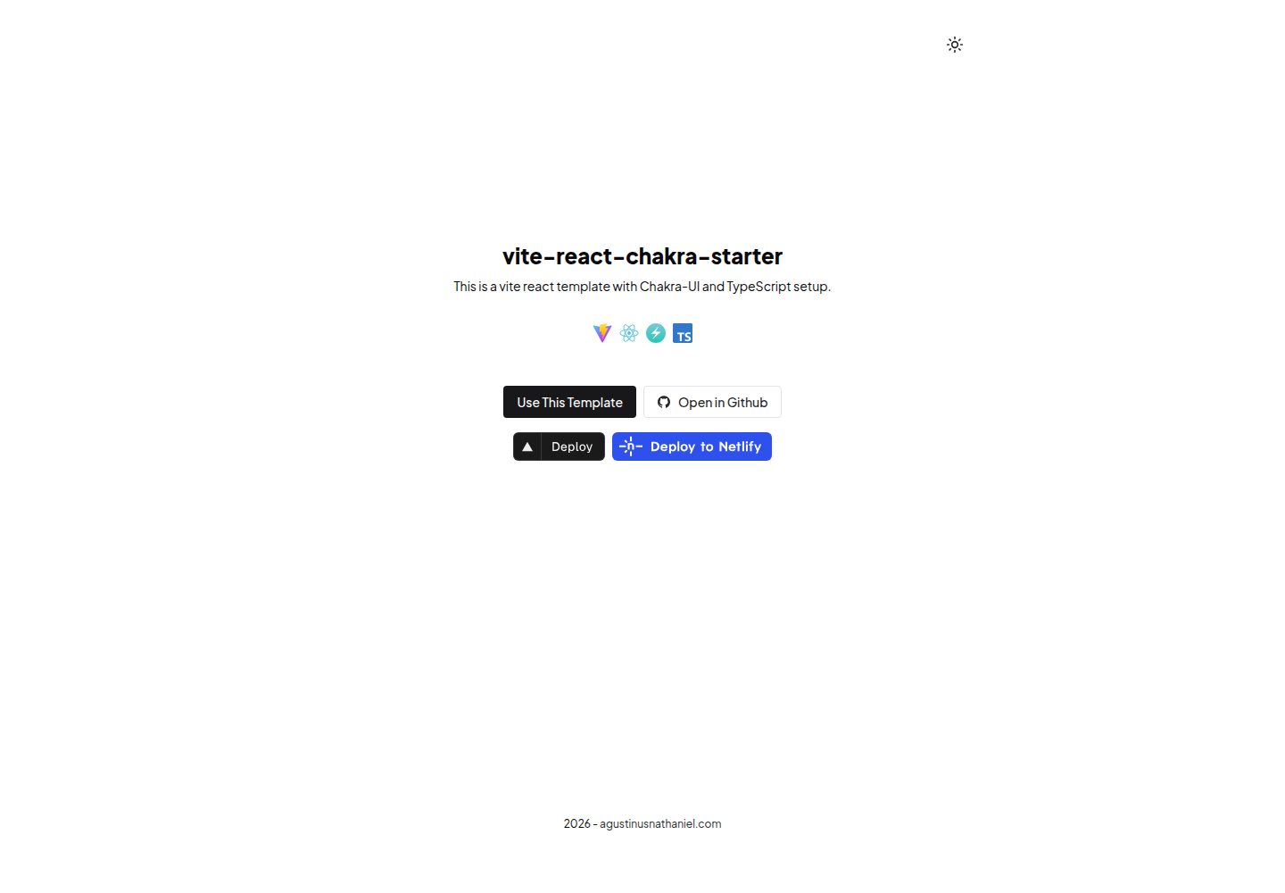 vite-react-chakra-starter 网站模板截图