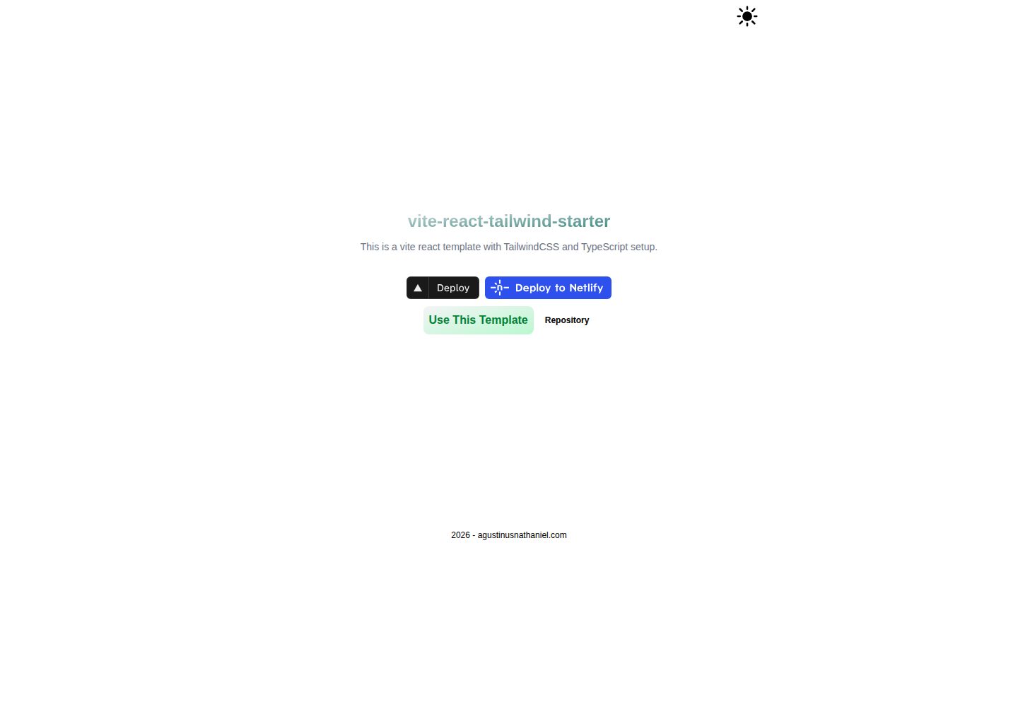 vite-react-tailwind-starter 网站模板截图
