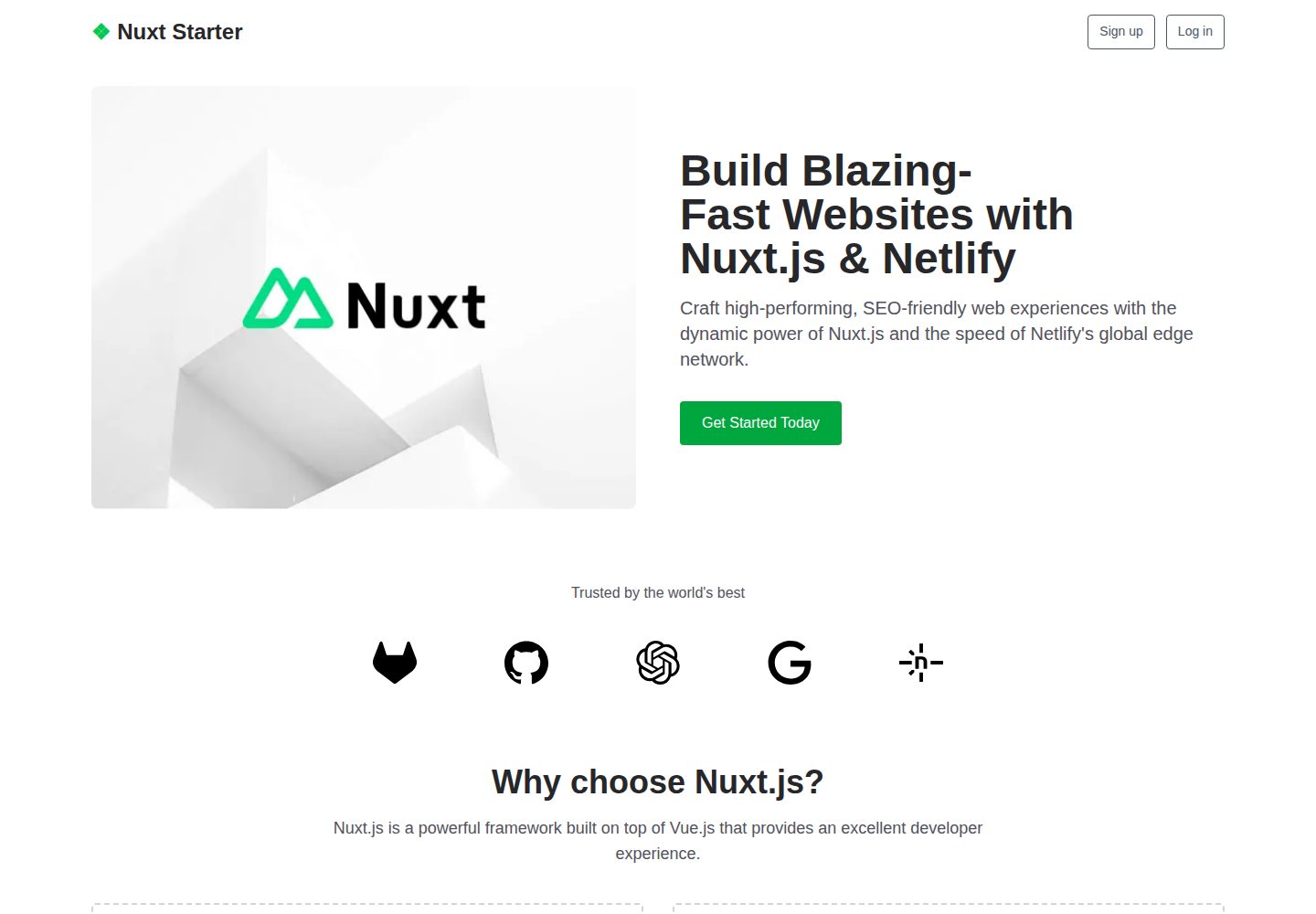 Nuxt 网站模板截图