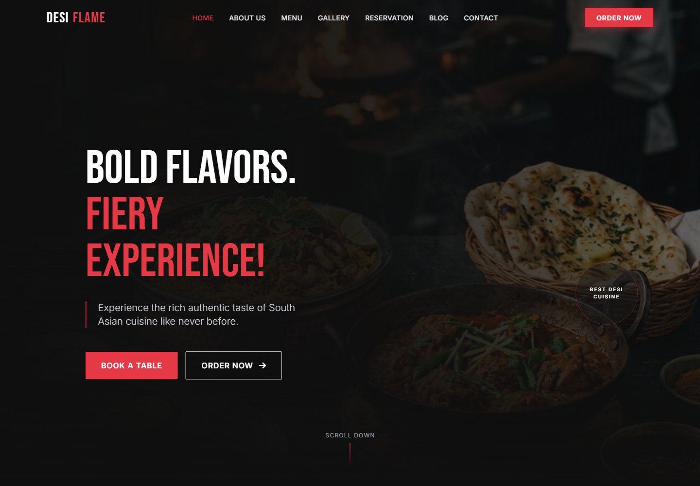 desi-flame-site · Desktop homepage