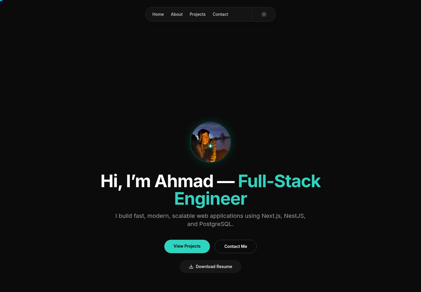 Ahmed-Portfolio 网站模板截图