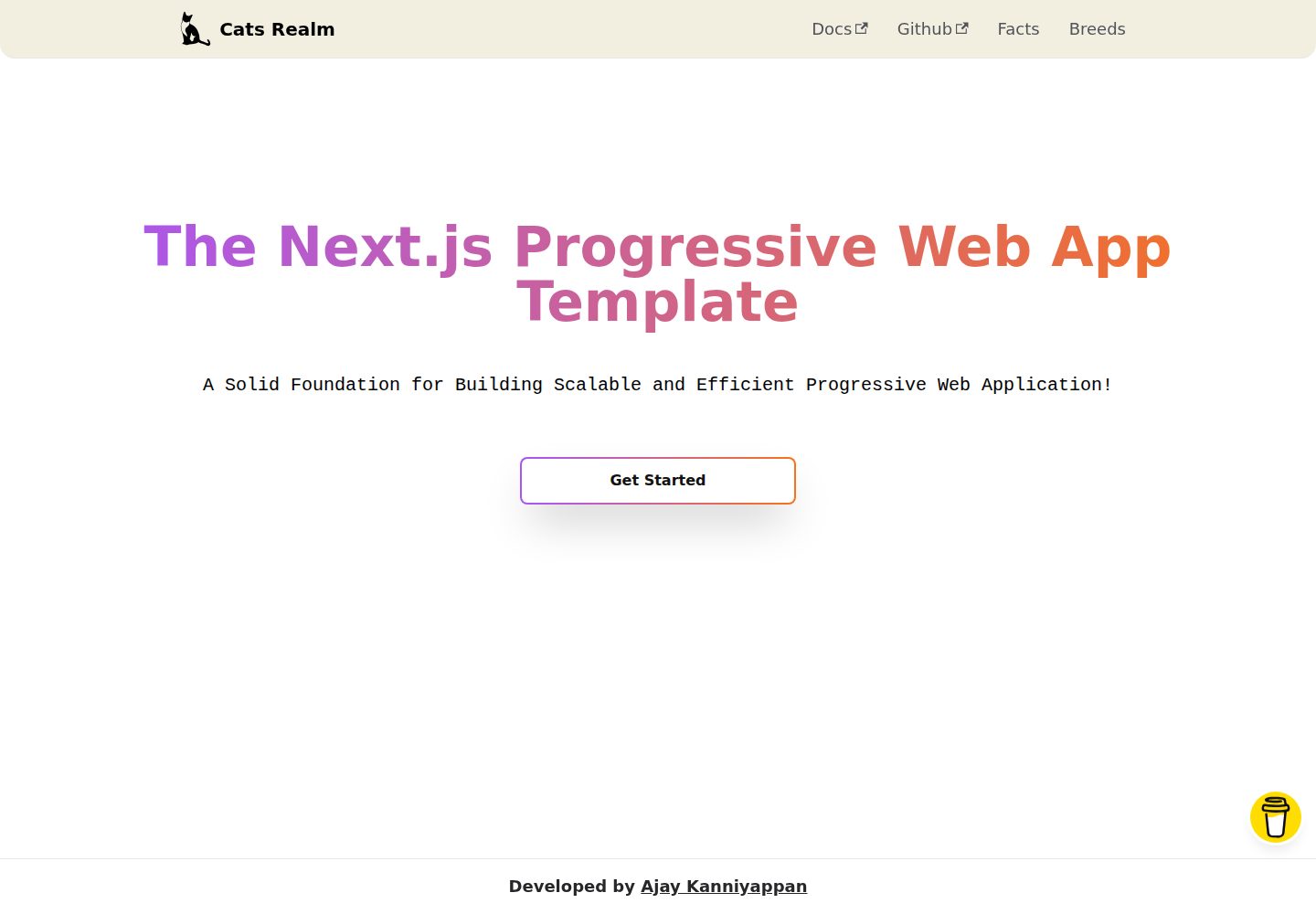 nextjs-pwa-template 网站模板截图