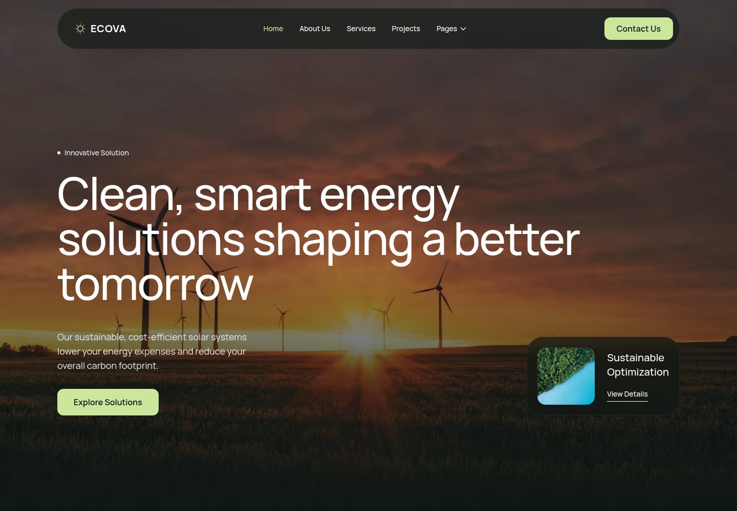 ecova · Desktop homepage