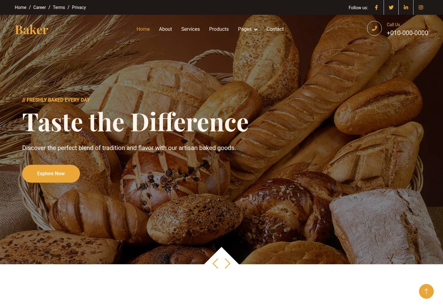 Bakery 网站模板截图