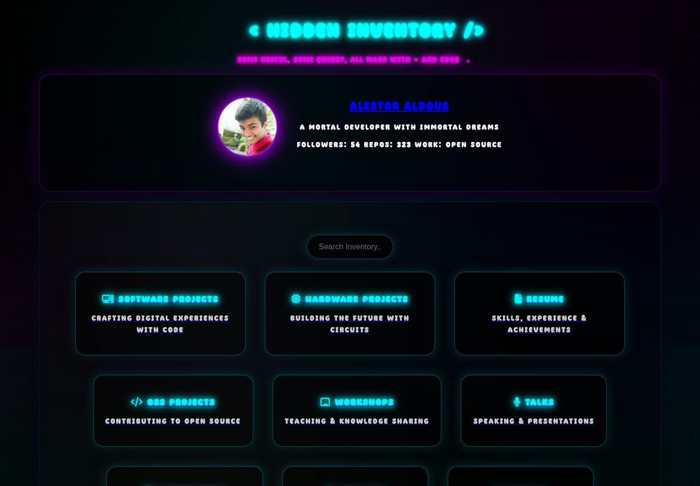 inventory 网站模板截图