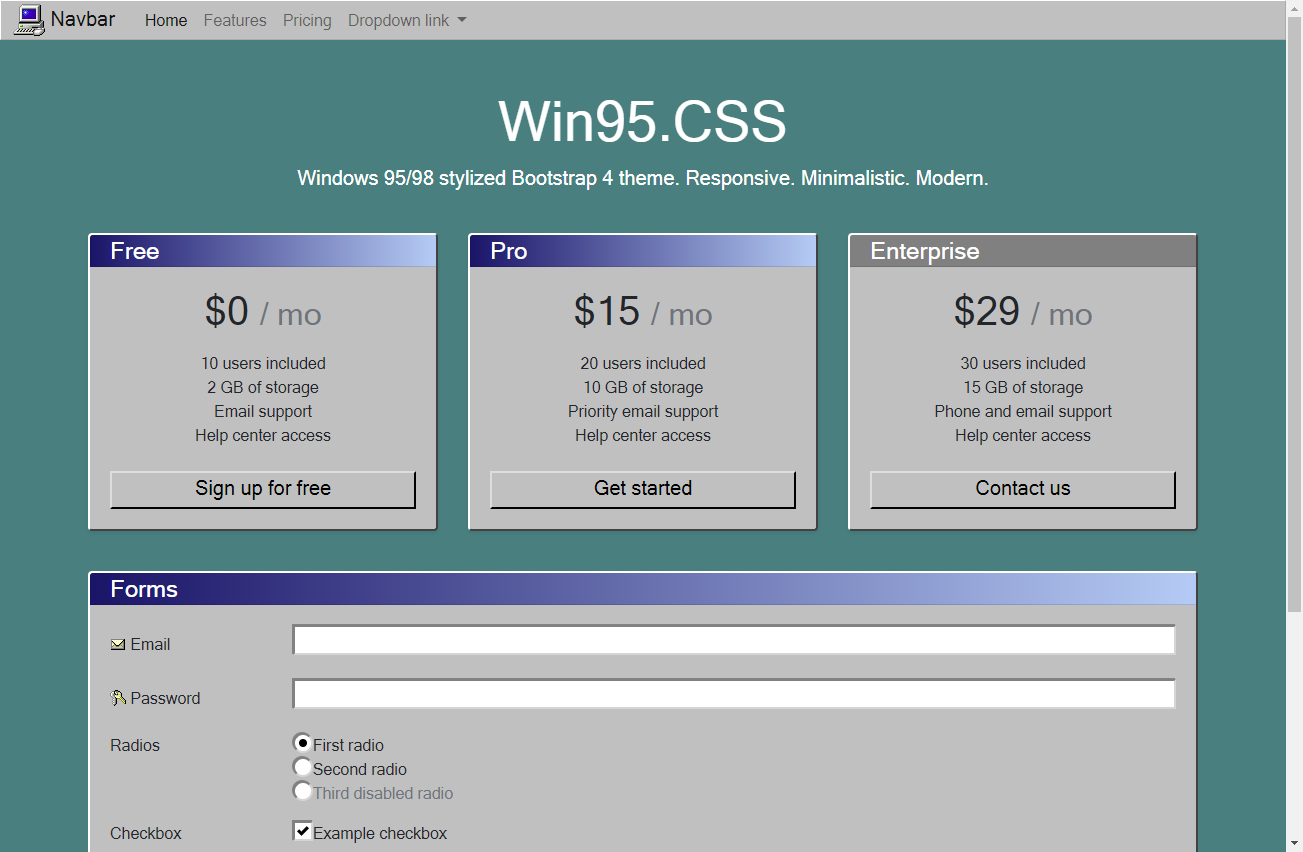 win95.css 网站模板截图
