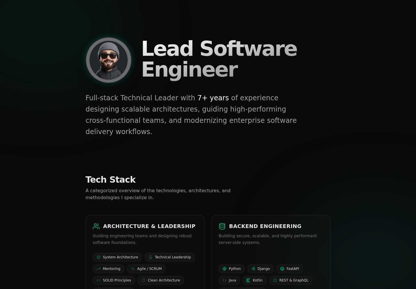 portfolio · Desktop homepage