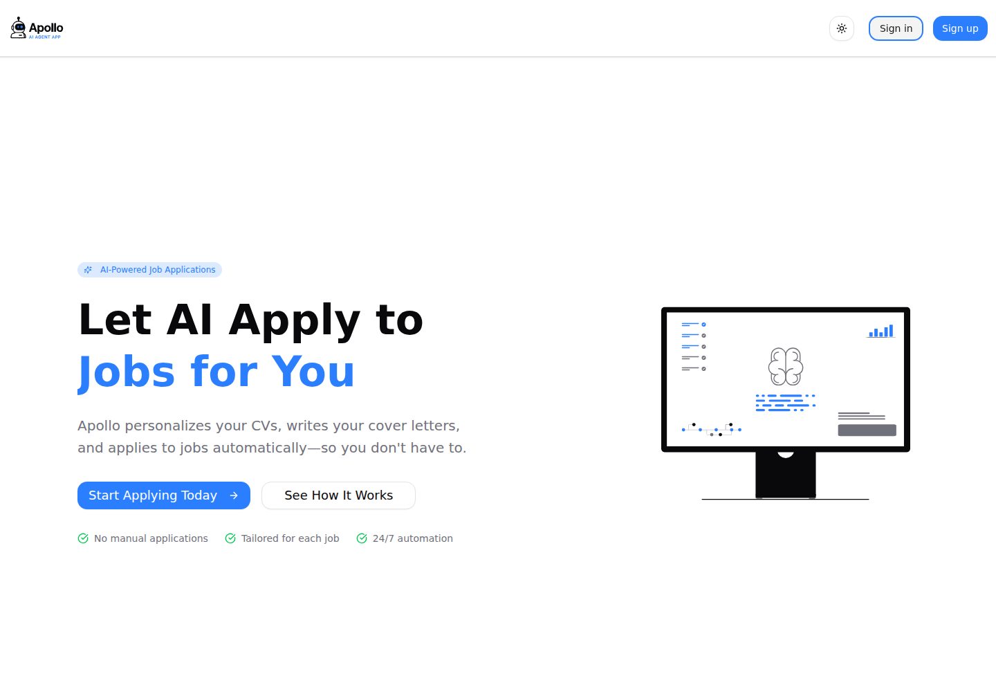 Applicant-Agent · Desktop homepage