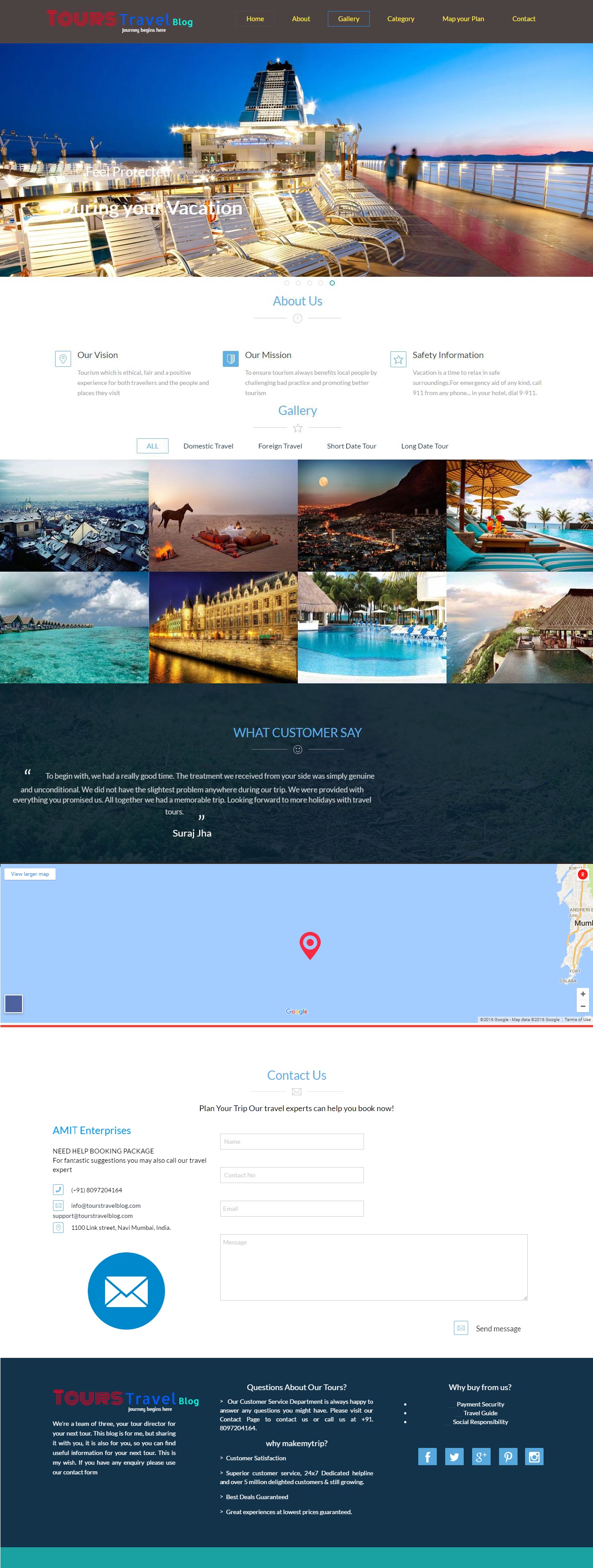 tours-and-travel 网站模板截图