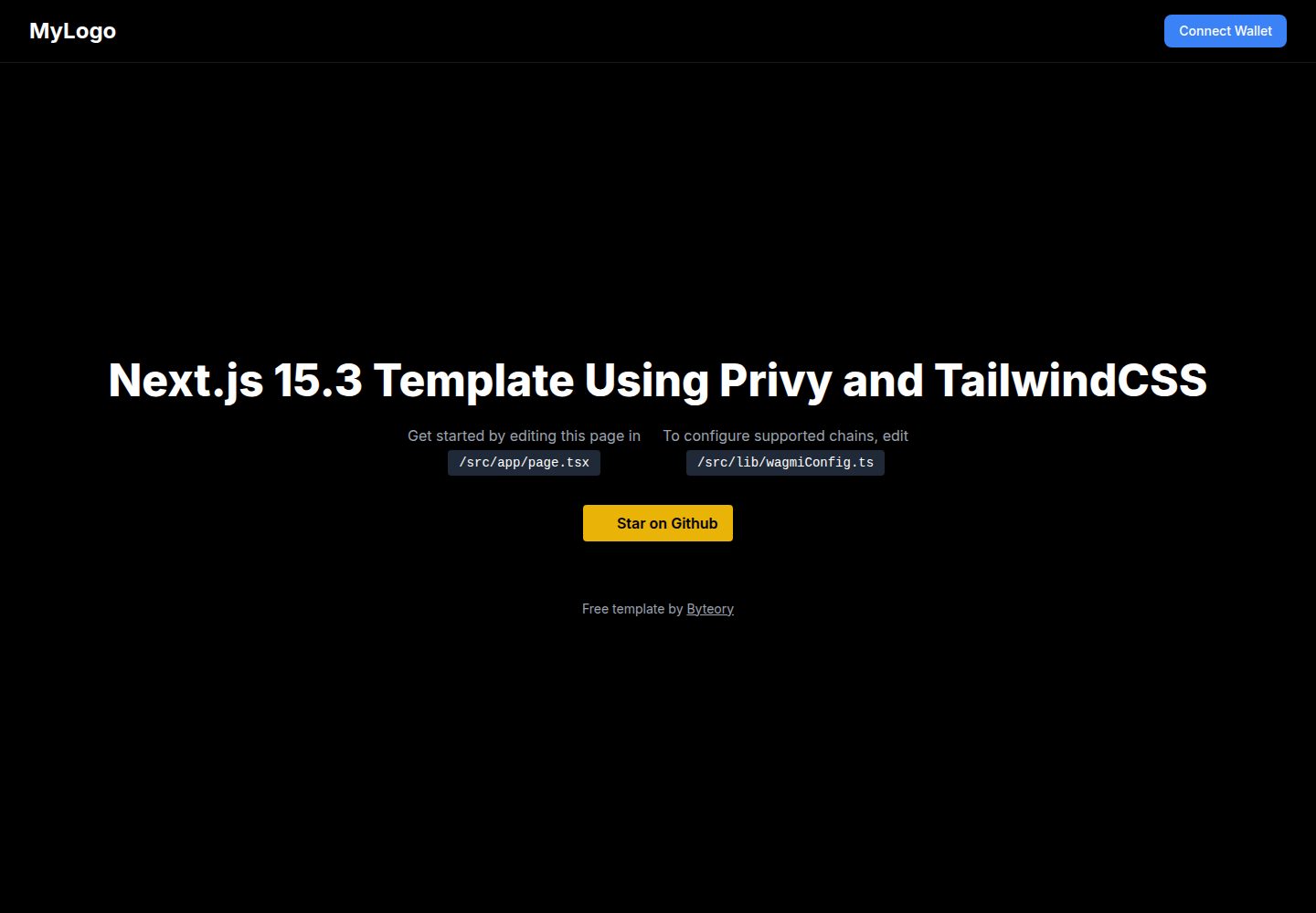 nextjs-privy-wallet-template · 桌面端首页