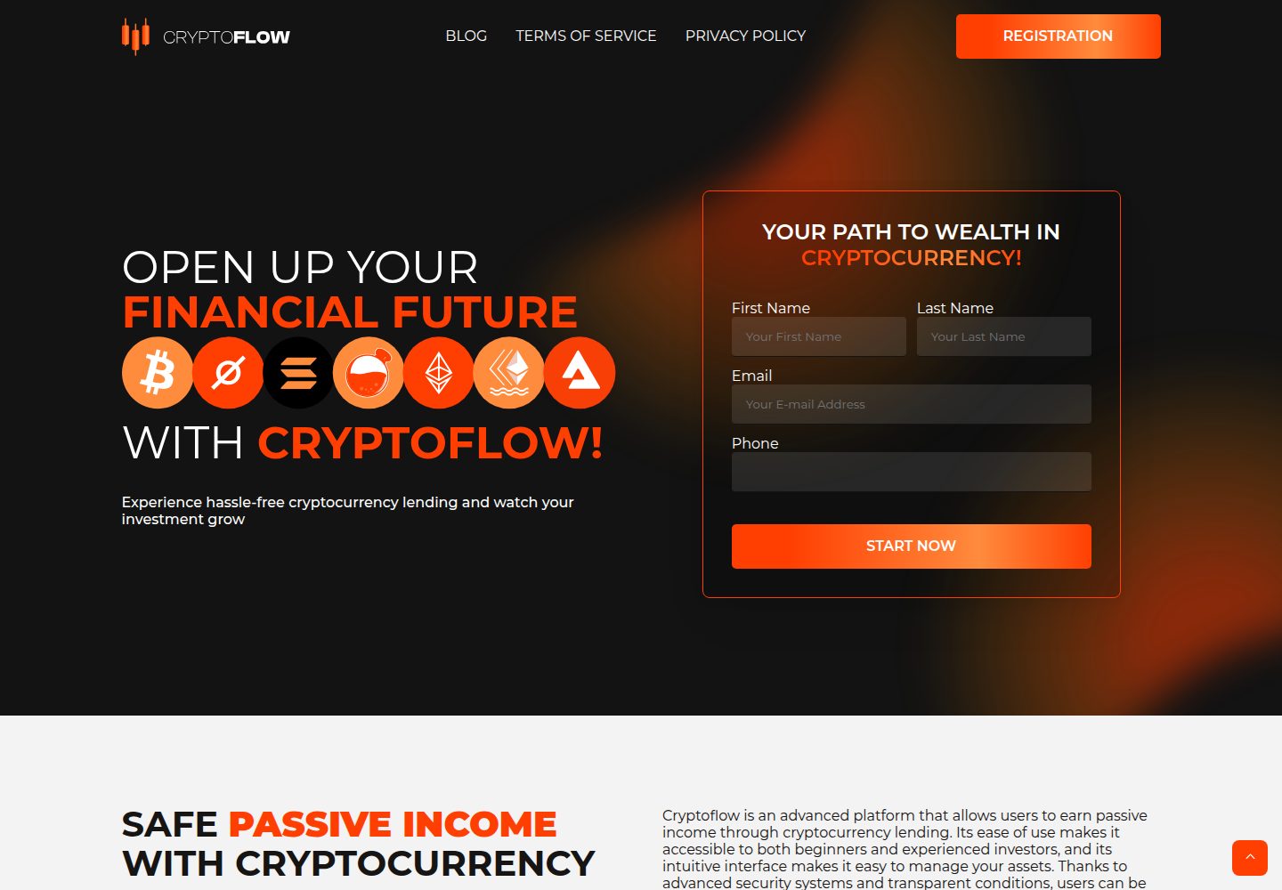 cryptoflow 网站模板截图