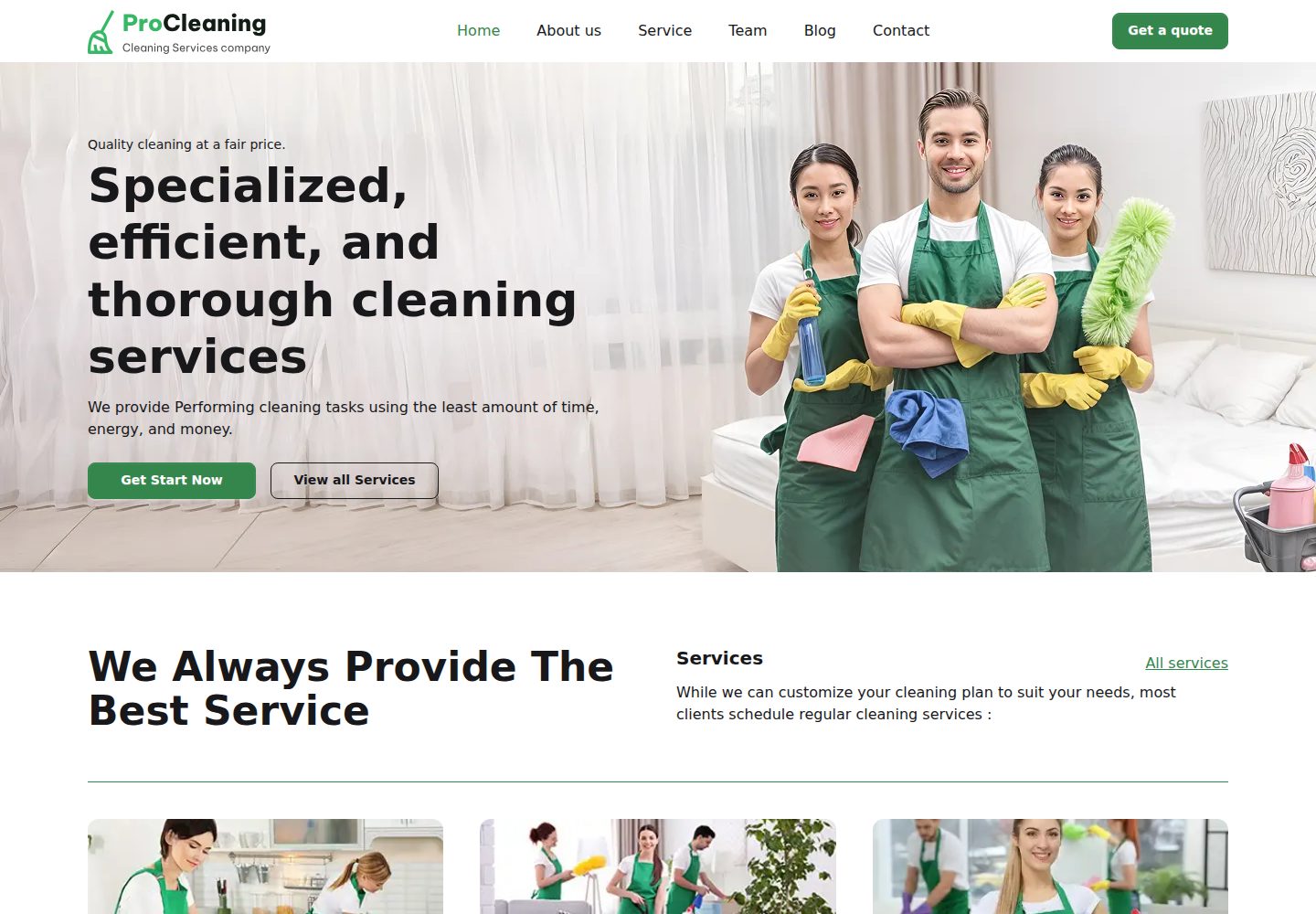 ProCleaning 网站模板截图