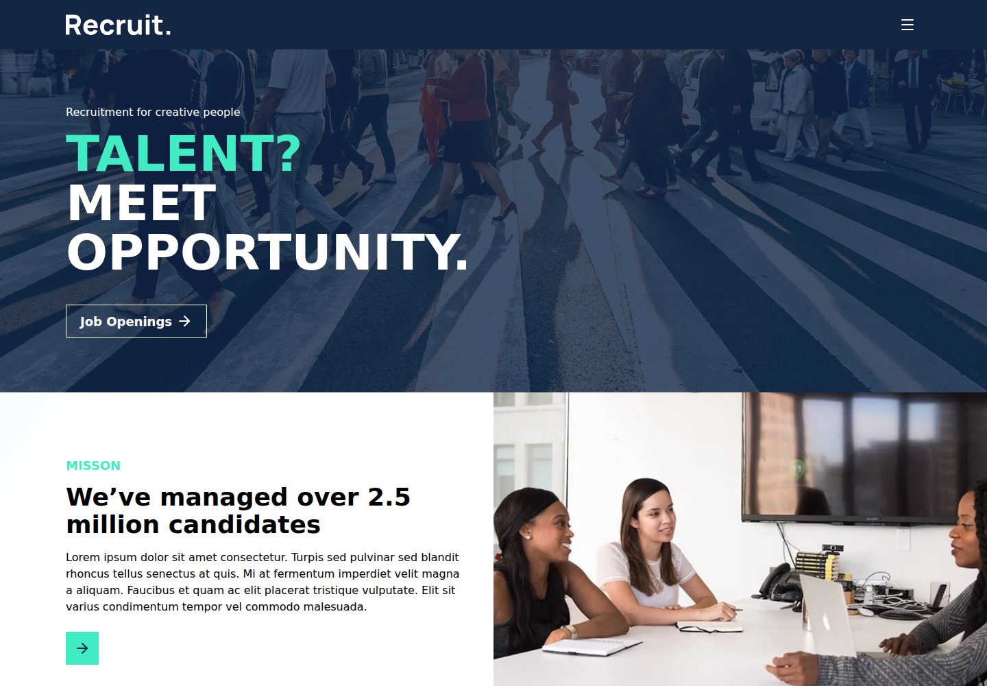 Recruit 网站模板截图