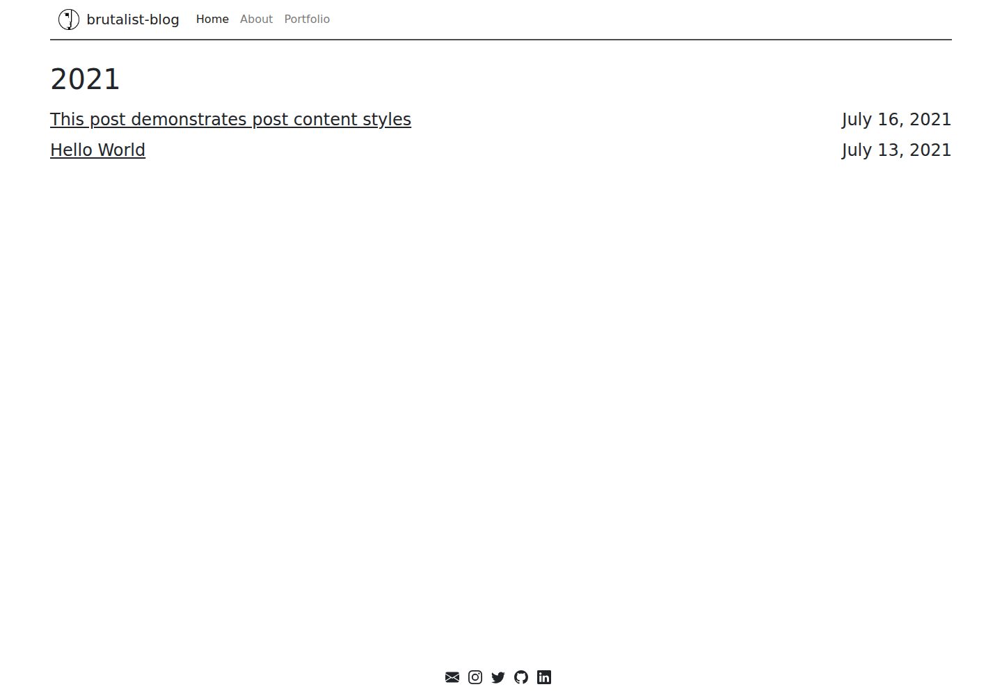 brutalist-blog 网站模板截图