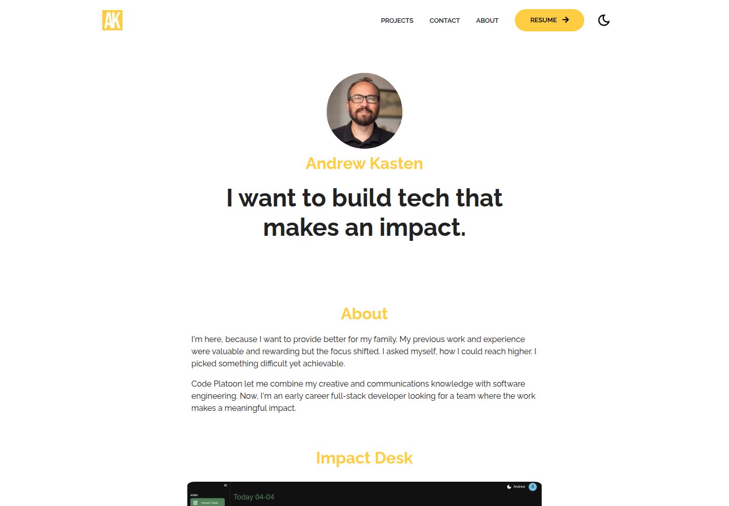 portfolio-site · Desktop homepage