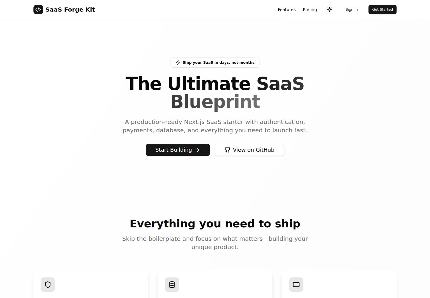 saas-forge-kit 网站模板截图
