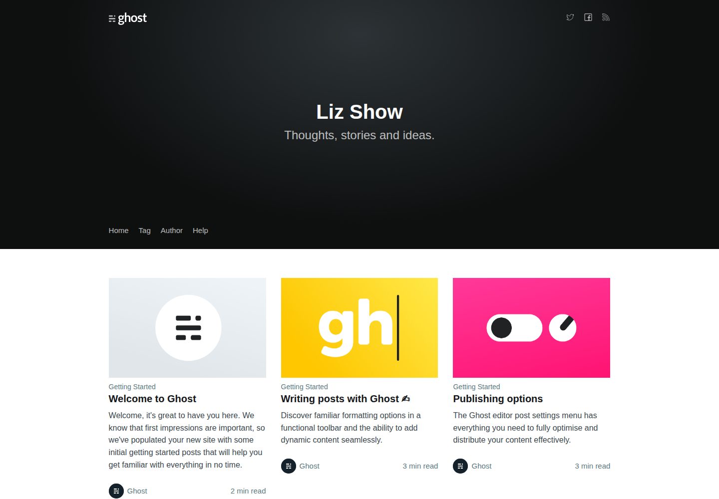 eleventy-starter-ghost 网站模板截图