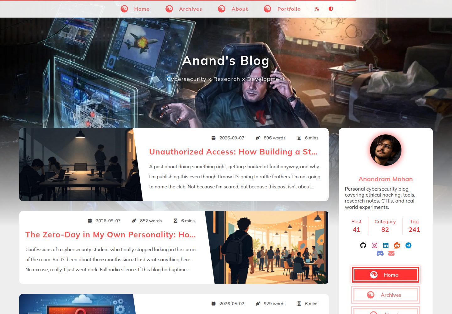 arenredd-blog-chirpy · 桌面端首页