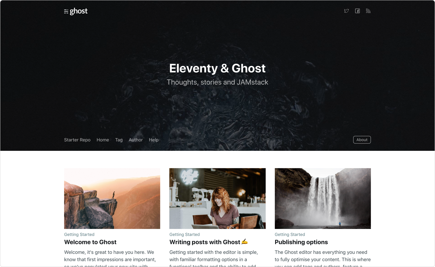 eleventy-starter-ghost Website Template Screenshot
