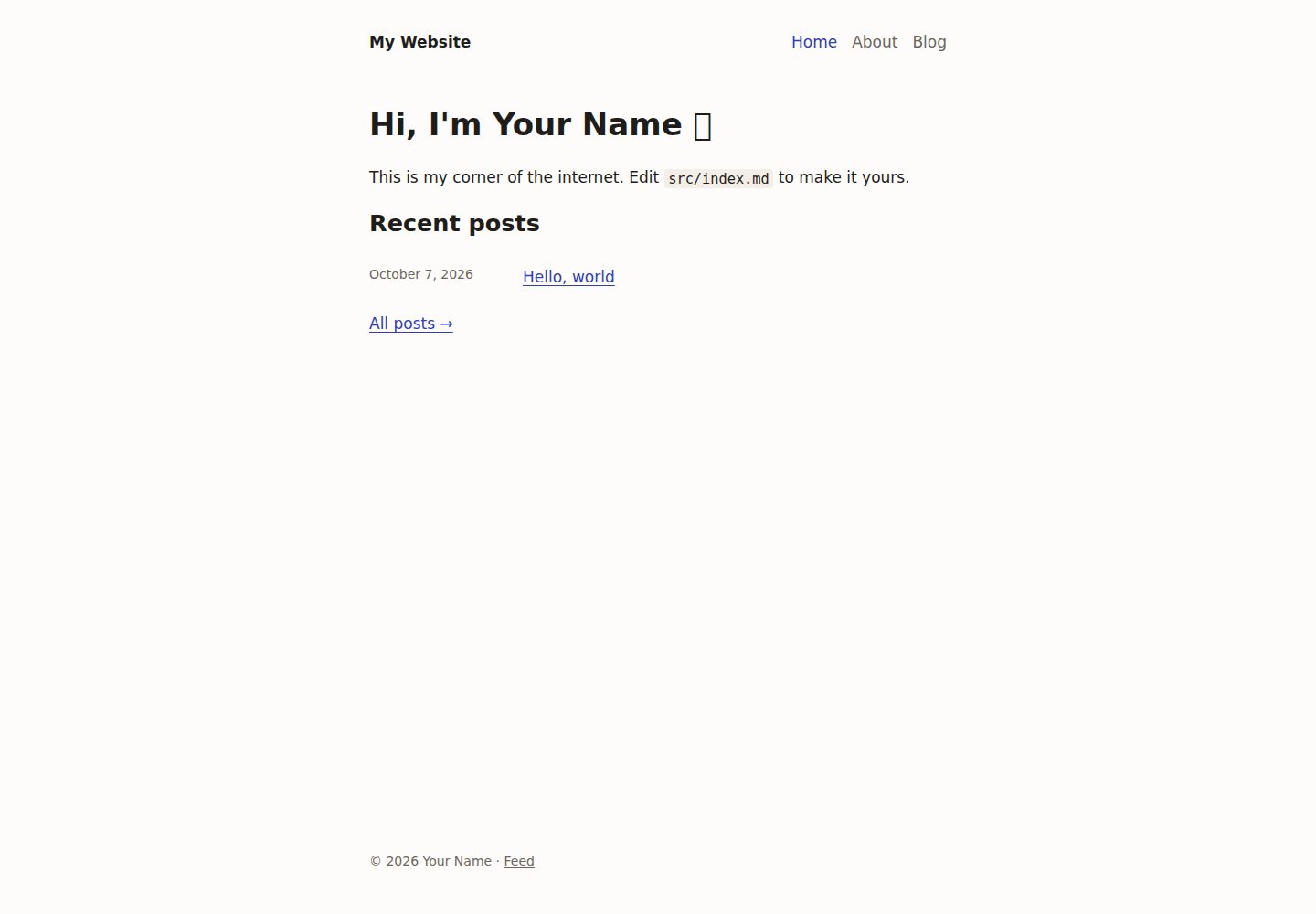 personal-site-starter · 桌面端首页