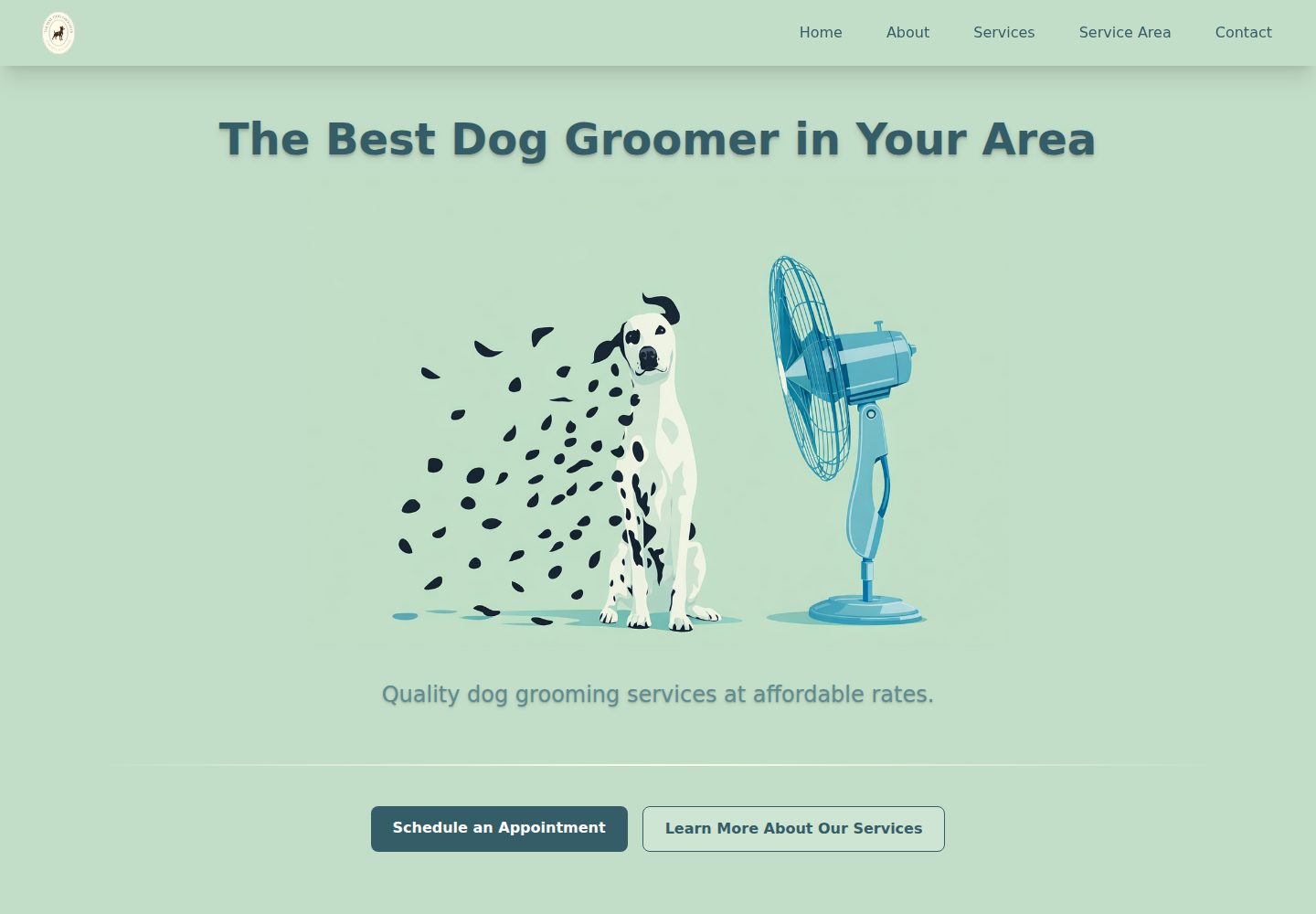 dog_grooming_website · Desktop homepage