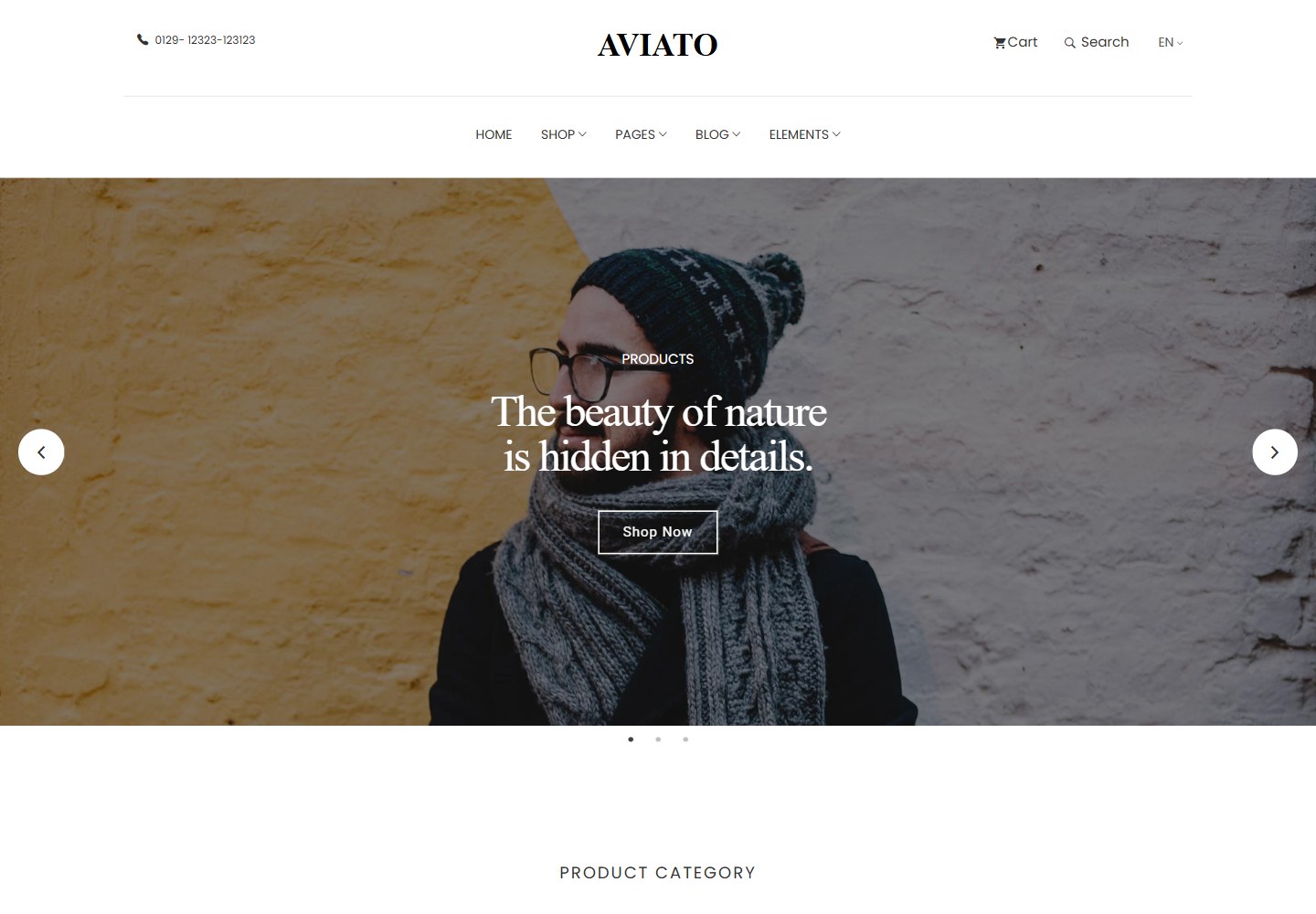 Ecomerce · Desktop homepage
