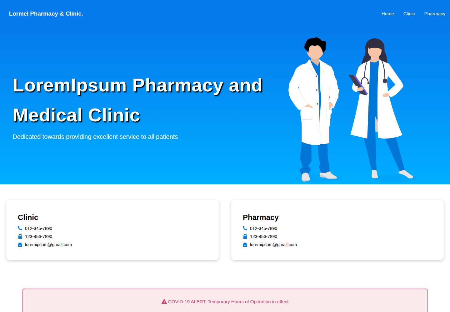pharmacy-website · 桌面端首页