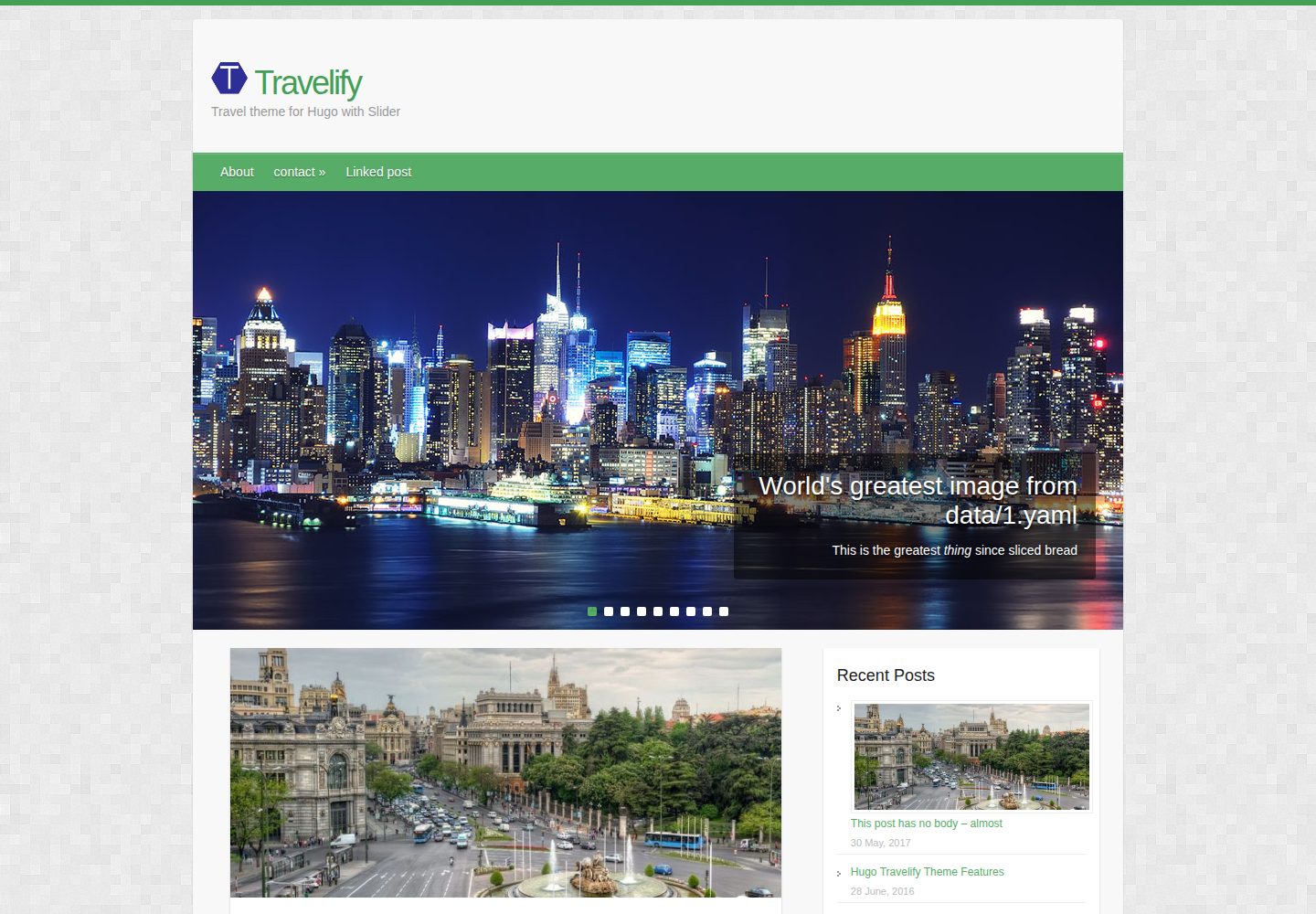hugo-travelify-theme 网站模板截图