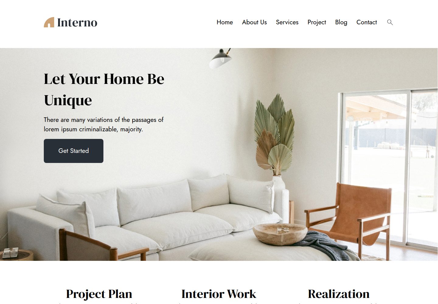 interno-interior-design 网站模板截图