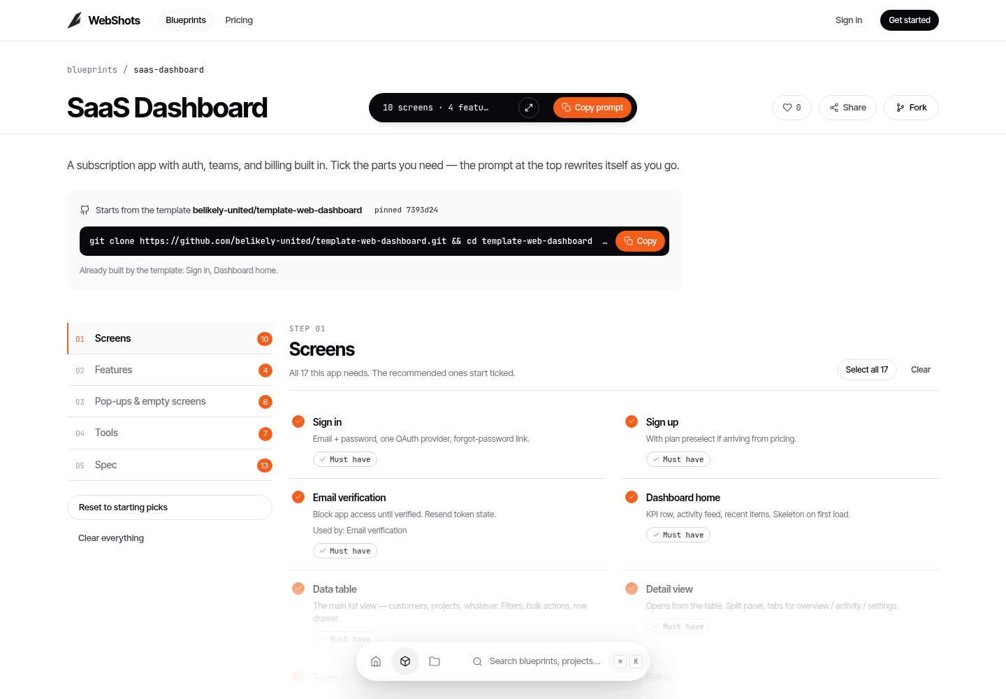 template-web-dashboard 网站模板截图
