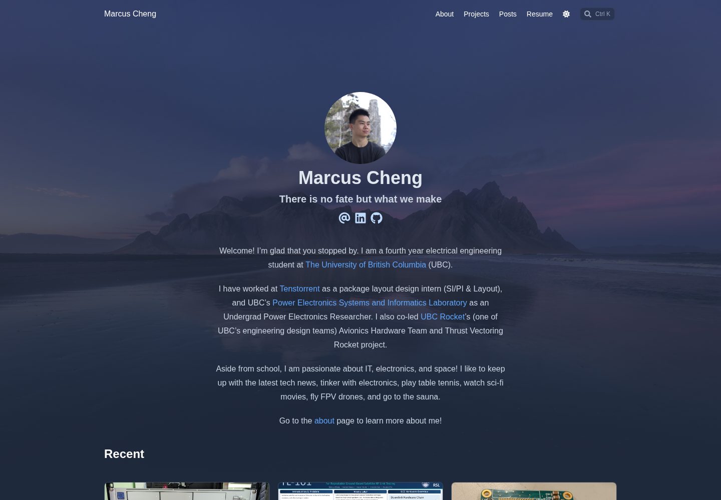 Personal-website · Desktop homepage